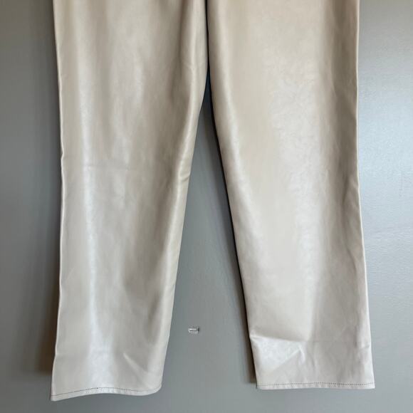NWT The Perfect Vintage Straight Jean Faux Leather Pumice Beige Sz 30 High Rise - Picture 15 of 16